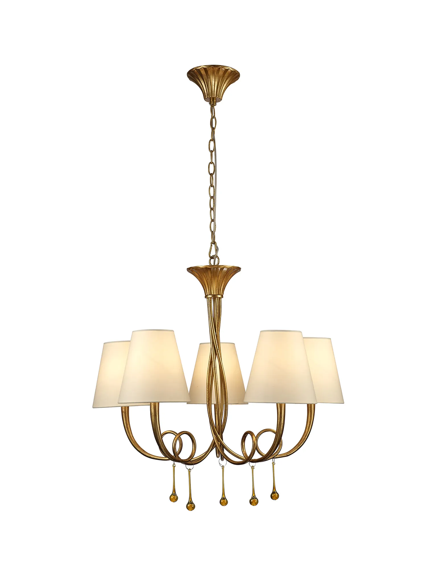 M6206  Paola Gold Pendant Round 5 Light